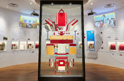 本社と3つの工場を集約したセイバンスマイルファクトリー。「ミュージアム」や「ファクトリーショップ」もあり、お客様もワクワクしていただけます。