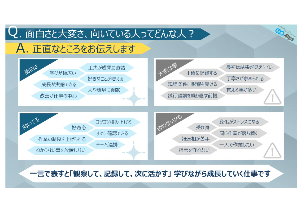 アルプスアグリキャリアとその働き方に合う人の特徴