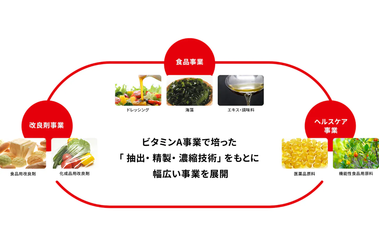 ビタミンAの抽出から始まった、多角的なスペシャリティ事業