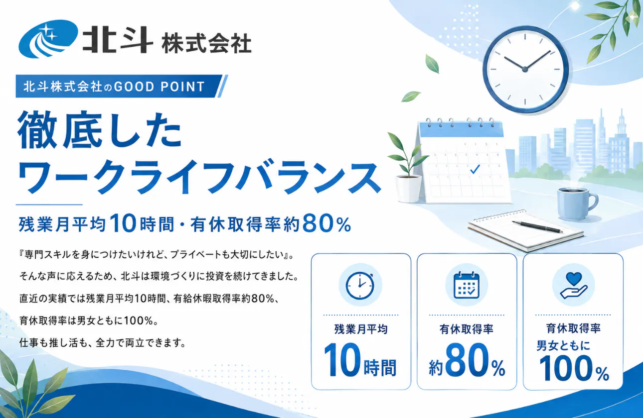 【徹底したワークライフバランス】専門性を高めながら、長く働き続けやすい環境